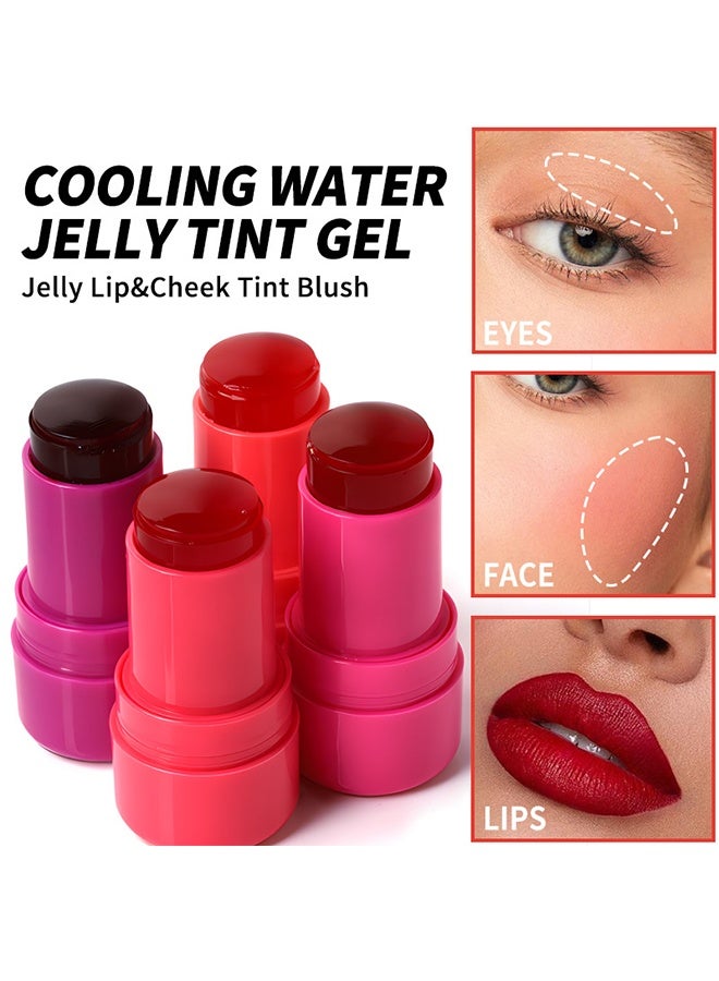 فايبلي عصا أحمر خدود بودرة الجيلي، صبغة شفاه وخدود هلامية منعشة، عصا أحمر خدود للخدود، عصا أحمر خدود هلامية، تدوم طويلاً وغير لاصقة، خالية من البارابين #04 - Image 4